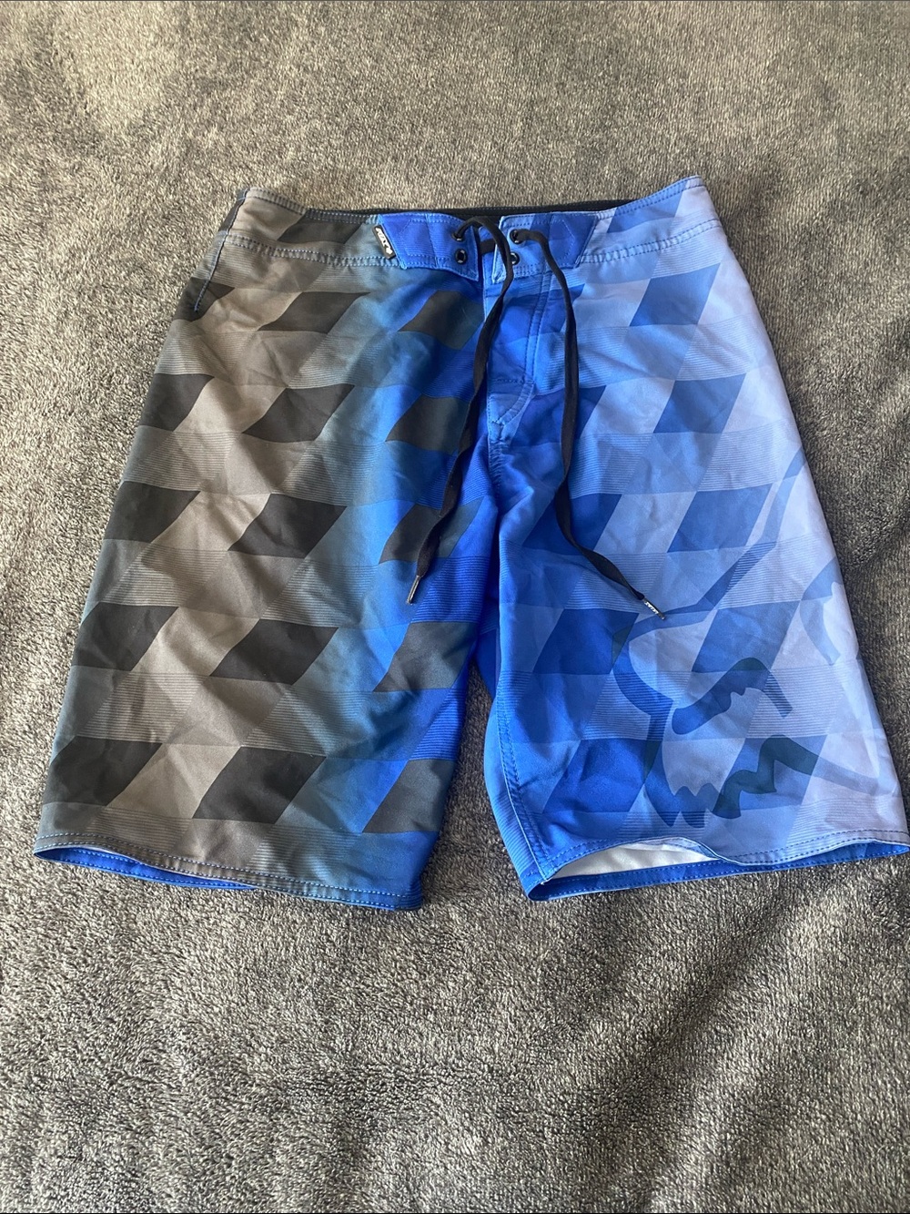 Fox Blue and Black Gradient Men's Board Shorts